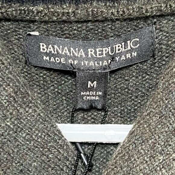 NWT Banana Republic Cozy Italian Olive Green Wool Sweater Mens L - Picture 5 of 6